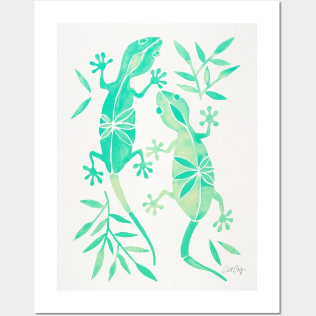 gecko mint Wall Art by CatCoq